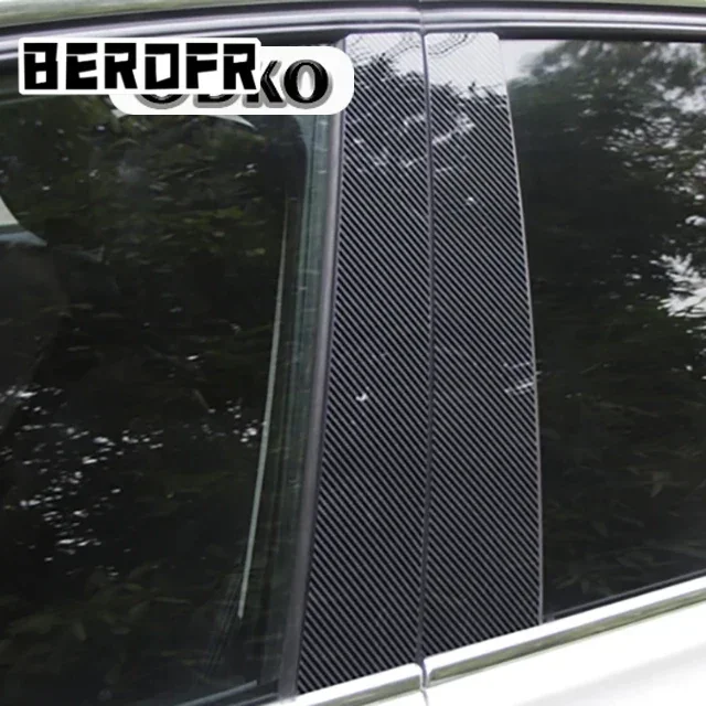 For Mercedes-Benz C-Class (W203) 2001-2007 Glossy Piano Black Car Door Window Pillar Center Post Trim Stickers