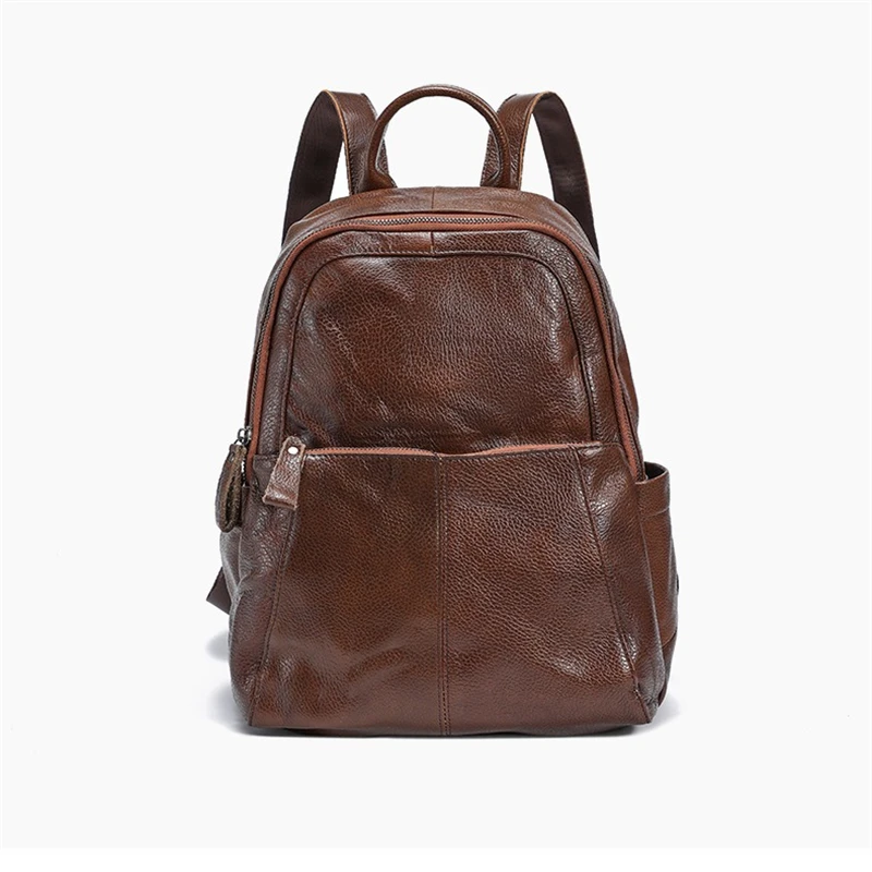 

Nesitu High Quality A4 Vintage Coffee Black Top Grain Genuine Leather Men Women Backpack Cowhide Travel Bag M9067