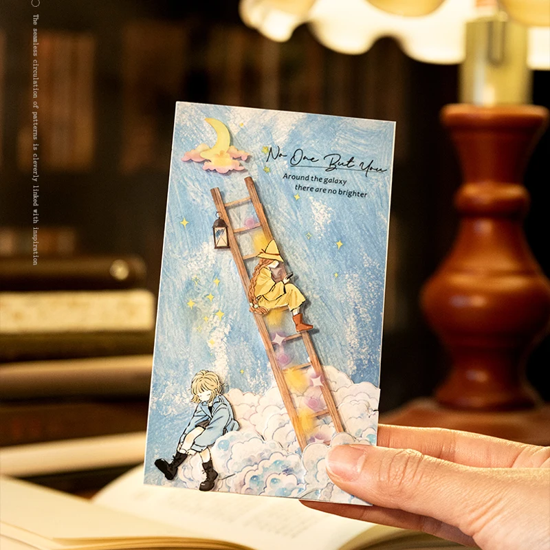 200cm/ Volumes Waterproof PET Material Tape Night Reading System Bookstore Star Light String Leaves Pattern Manual Account