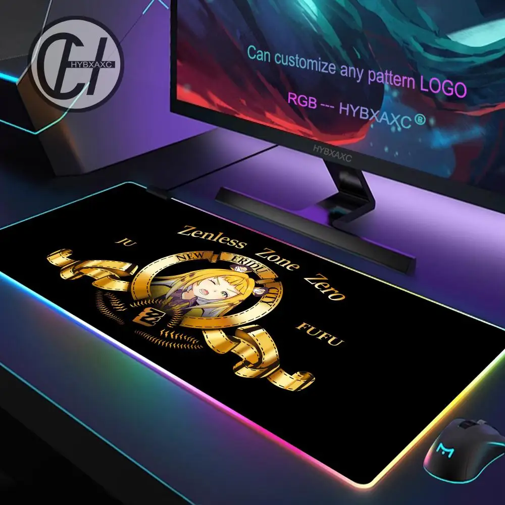 

Gaming XXL Large Mousepad Zenless Zone Zero ZZZ Ju Fufu Mouse Pad RGB Gaming Desk Mat HD Gamer Large LED Light XXL Mouse Pad