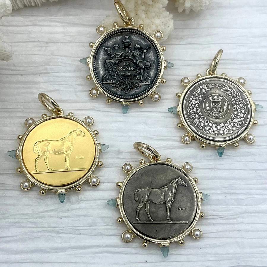 Religious Jesus floating veins Round USA Coin horse Disc Charms for Jewelry diy making statue of liberty Pendants Accessories