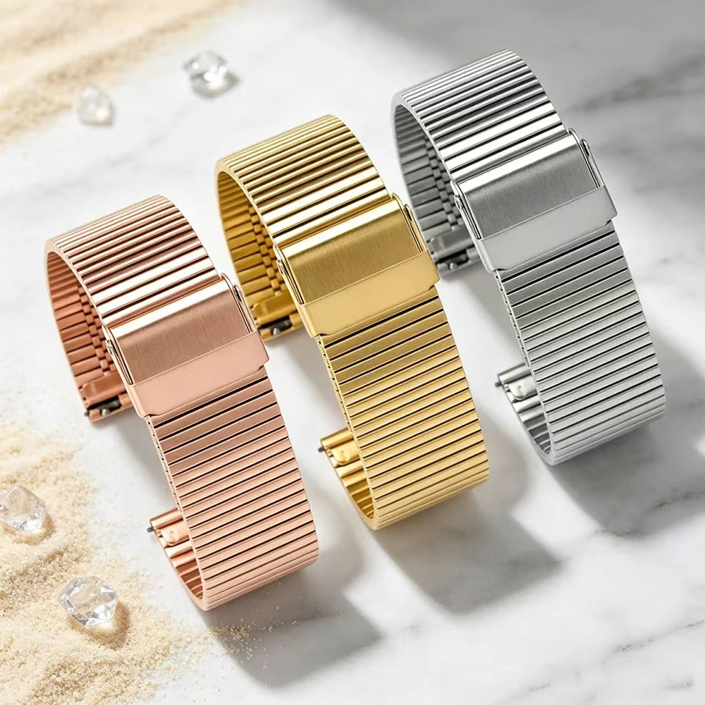 New Design 316L Stainless Steel Quick Release Watch Band Easy Install Metal Strap 20mm 22mm For Smart Watch