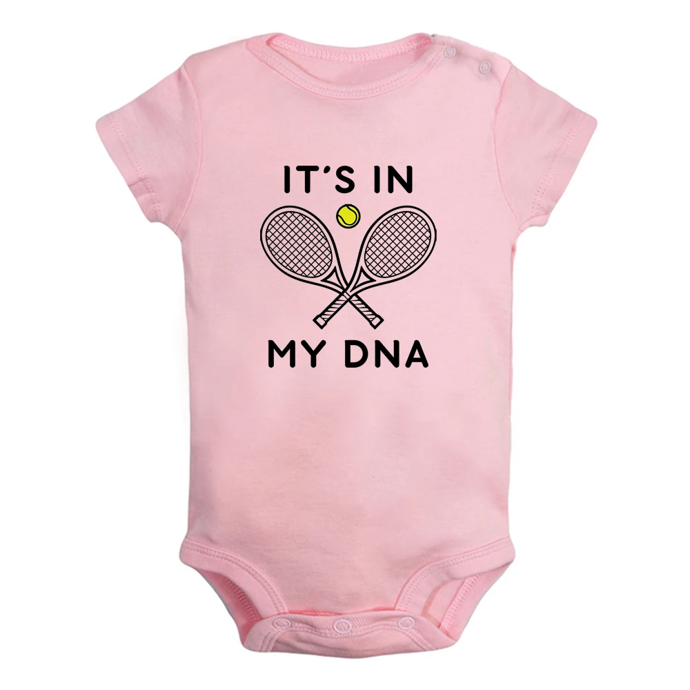 Tennis Its In My DNA Fun Graphic Baby Bodysuit Cute Boys Girls Rompers Infant Short Sleeves Jumpsuit Newborn Soft Clothes