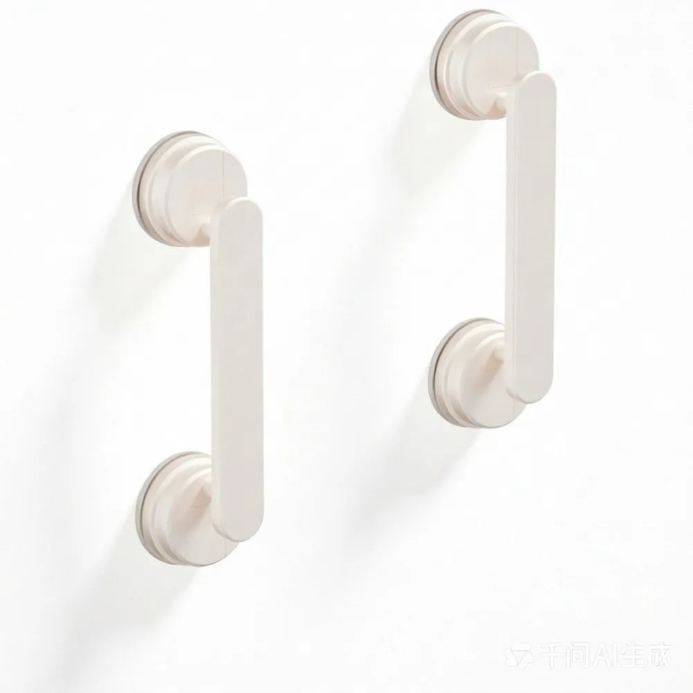 Zinc Alloy Suction Cup Handles 2 Pack 21x8x6 cm for Glass Doors Mirrors Tiles Bathroom Kitchen Easy Repositioning