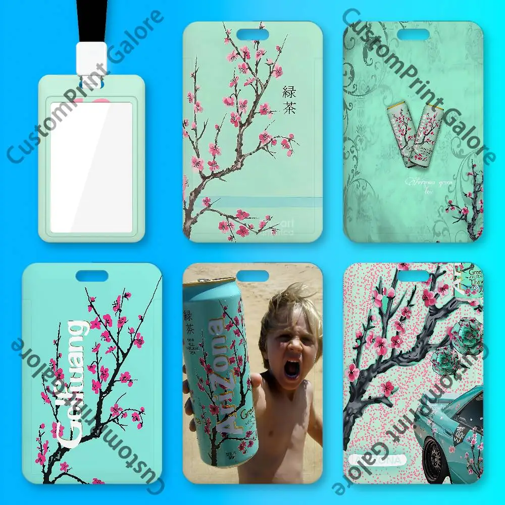 A-Arizona T-Tea 2000s Custom ID Card Sleeve Clear Holder Print Logo For Staff Name Tag Horizontal Vertical