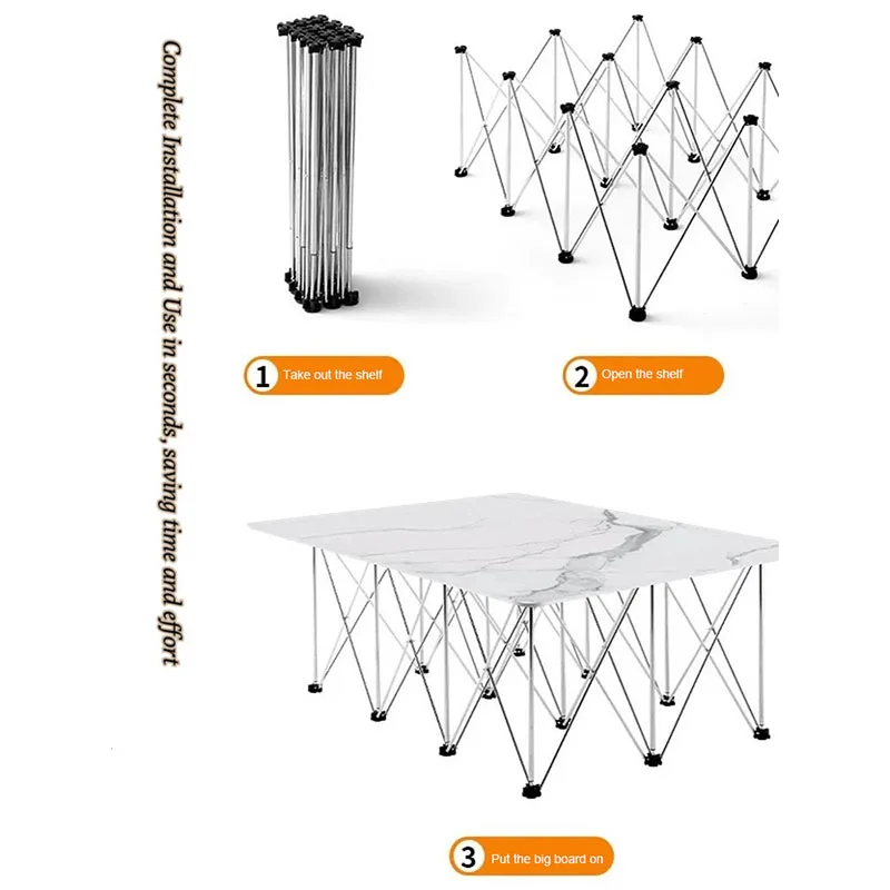 Portable Work Table Stainless Steel  Work Sawhorse Support Quick Telescopic Workbench Woodworking Tool