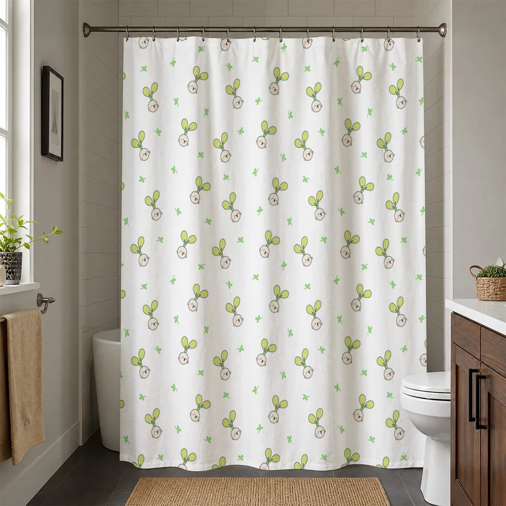 Aesthetic Botanical Leaf Pattern Shower Curtain Waterproof Bathroom Decor Luxury Home Accessories Curtain Liner White Shower Cur