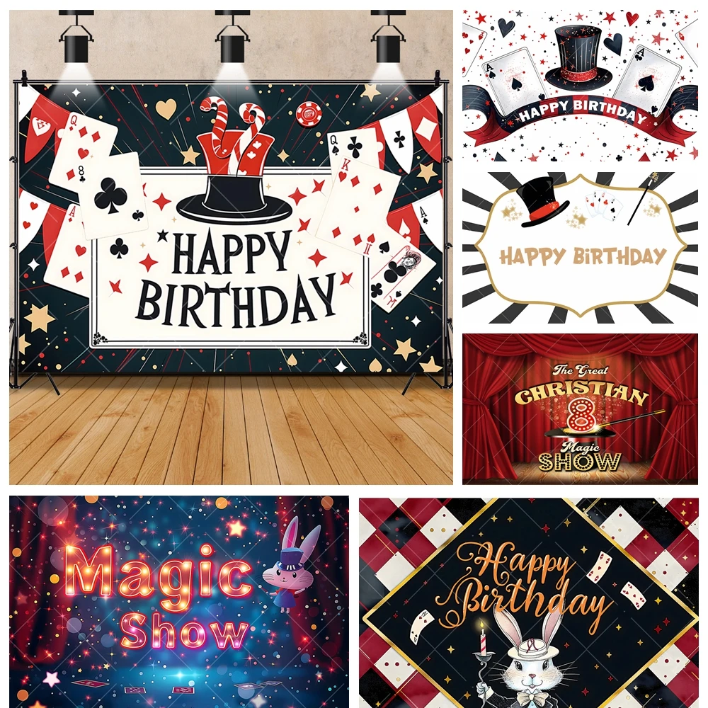 Magic Poker Show Boy Girl Kids Gifts Magical Birthday Party Backdrop Custom Child Room Decor Photography Studio Props Background