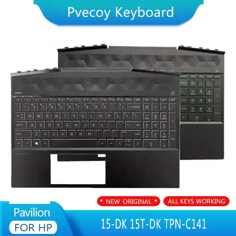 

New For HP Pavilion 15-DK 15T-DK TPN-C141 Laptop Palmrest Case Keyboard US English Version Upper Cover