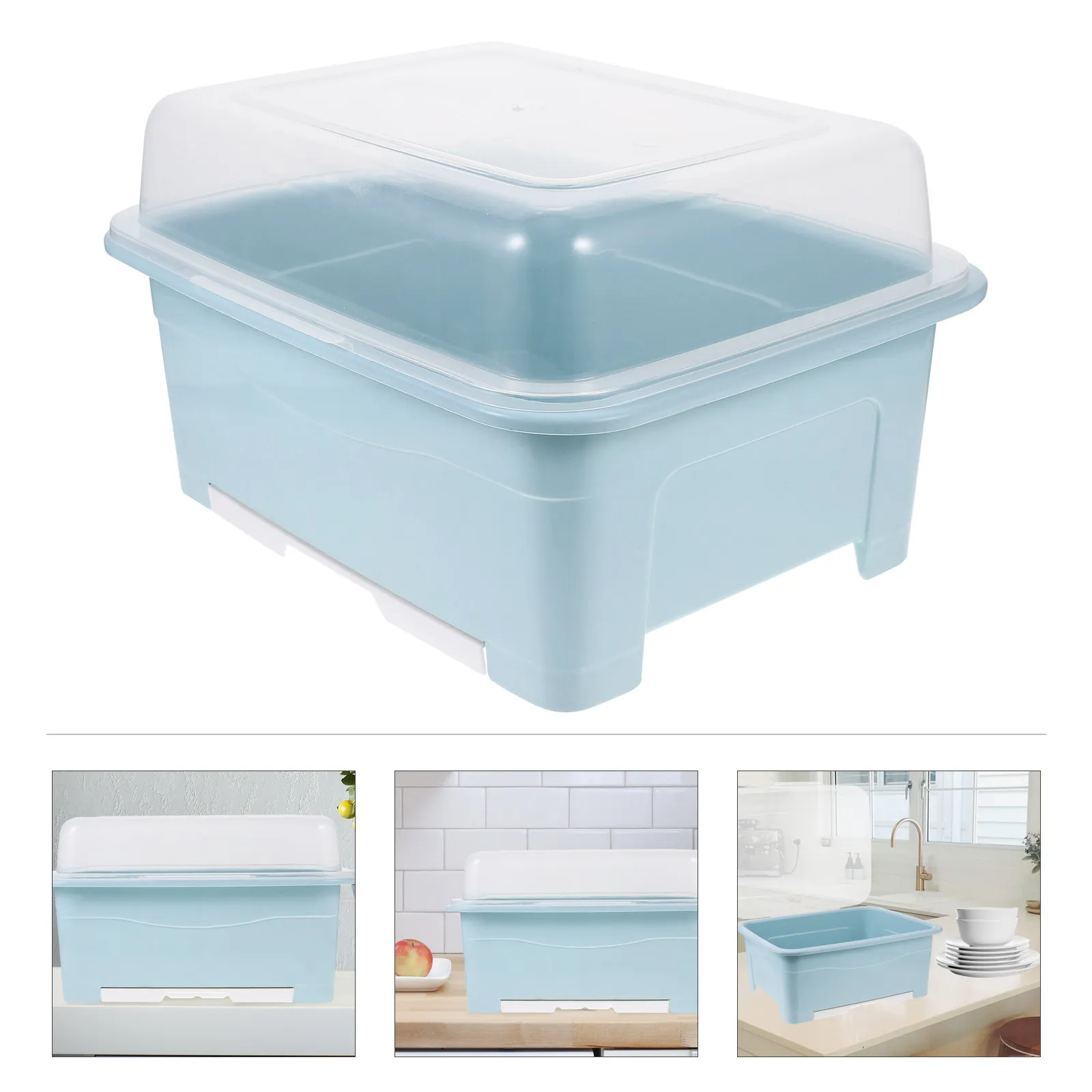 

1 шт. Подставка для сушки посуды с прозрачной крышкой, органайзер для хранения столовых приборов из ПП-материала, для палочек, ложек и вилок