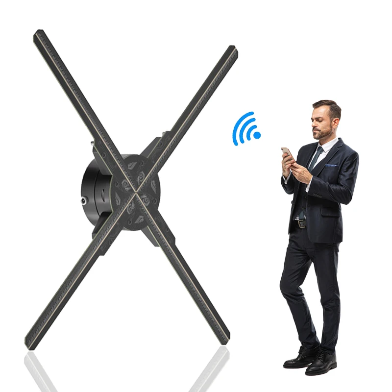 New Product Outdoor 52cm 3D Holographic Projector Led Fan 3D Hologram Advertising Display Fan