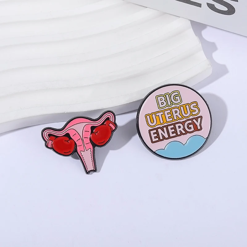 Gynecology Brooch Energy Badge Jewelry Enamel Pins Alloy Uterus Brooch For Jewelry Doctor Backpack