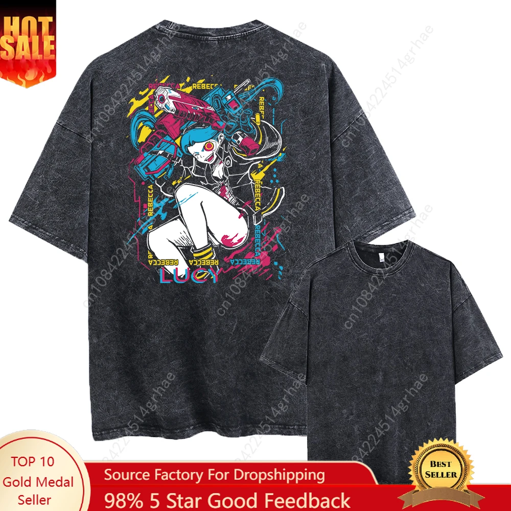 

Gothic Oversized T Shirts Y2k Washed Retro Tees Print T Shirts for Men Women Loose Casual Short-sleeve Shirt Unisex