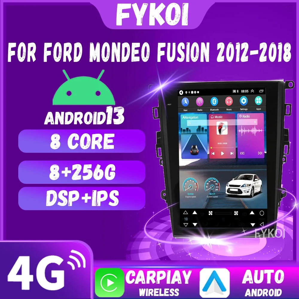 

Автомобильный радиоприемник для Ford Mondeo Fusion 2012-2018 CarPlay Android автомобильный мультимедийный стиль Тесла Bluetooth 4G WIFI GPS подарок