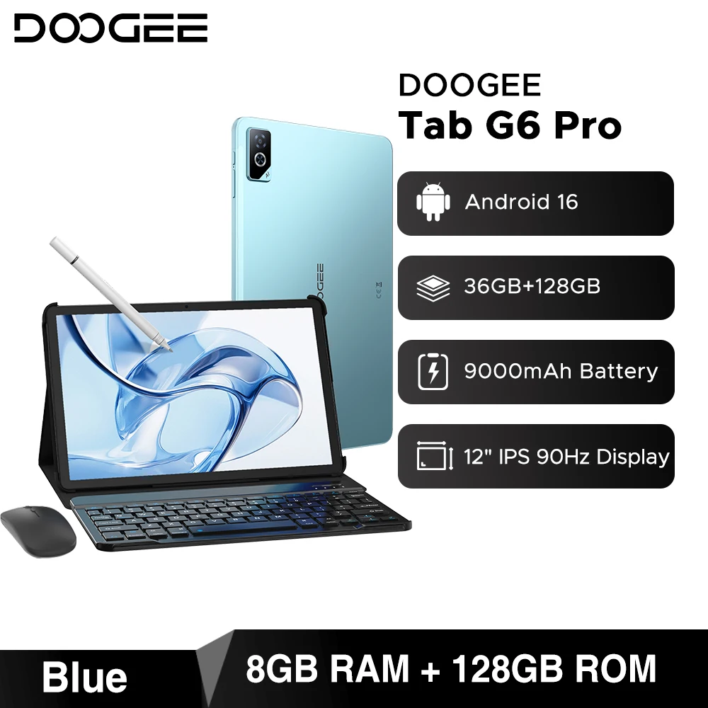 DOOGEE Tab G6 Pro 2 IN 1 Tablet Android 16 Dual Speakers 12'' 90Hz