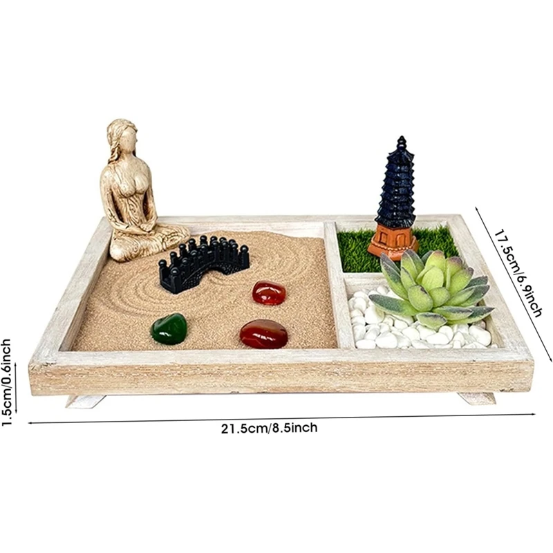 Sand Table Decoration Kit, Suitable for Eastern Aesthetic Decoration in Homes and Offices, Suitable for Relieving Stress [LUCK9]