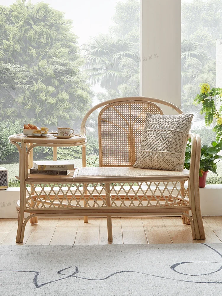 Balcony leisure area photography tea table living room coffee table B&B rattan vintage single antique phone