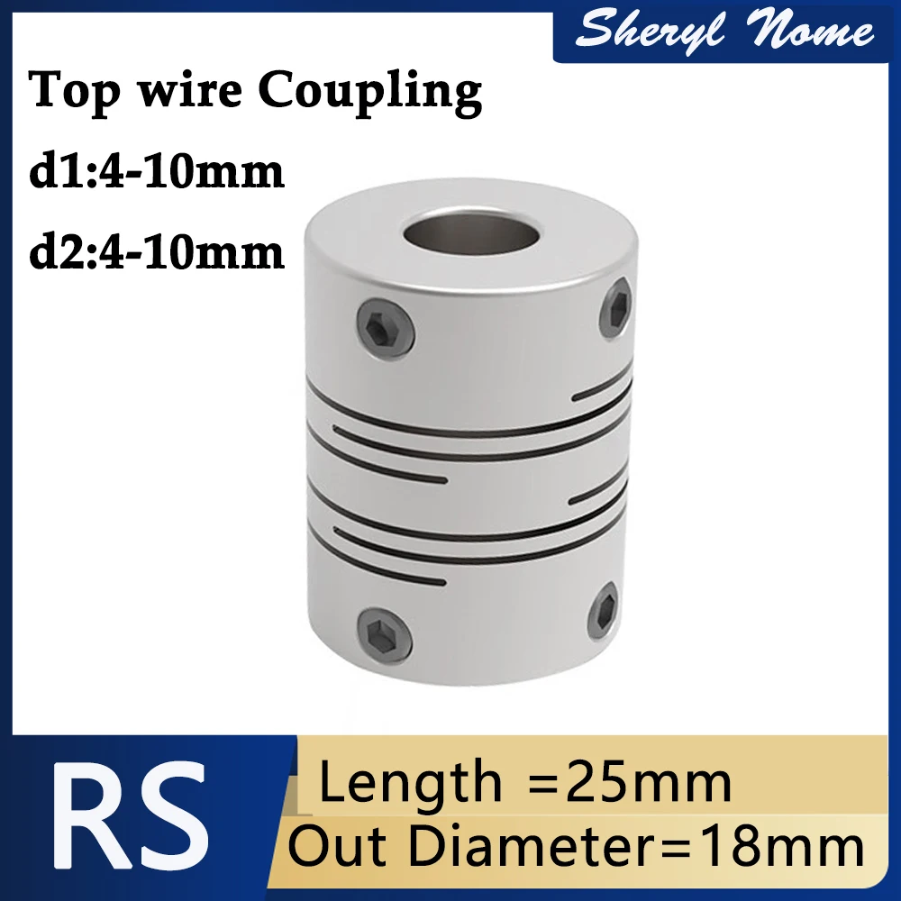 

Aluminum alloy 3D printer accessories elastic wire coupling D18 L25 top wire coupling encoder aperture 4-10mm