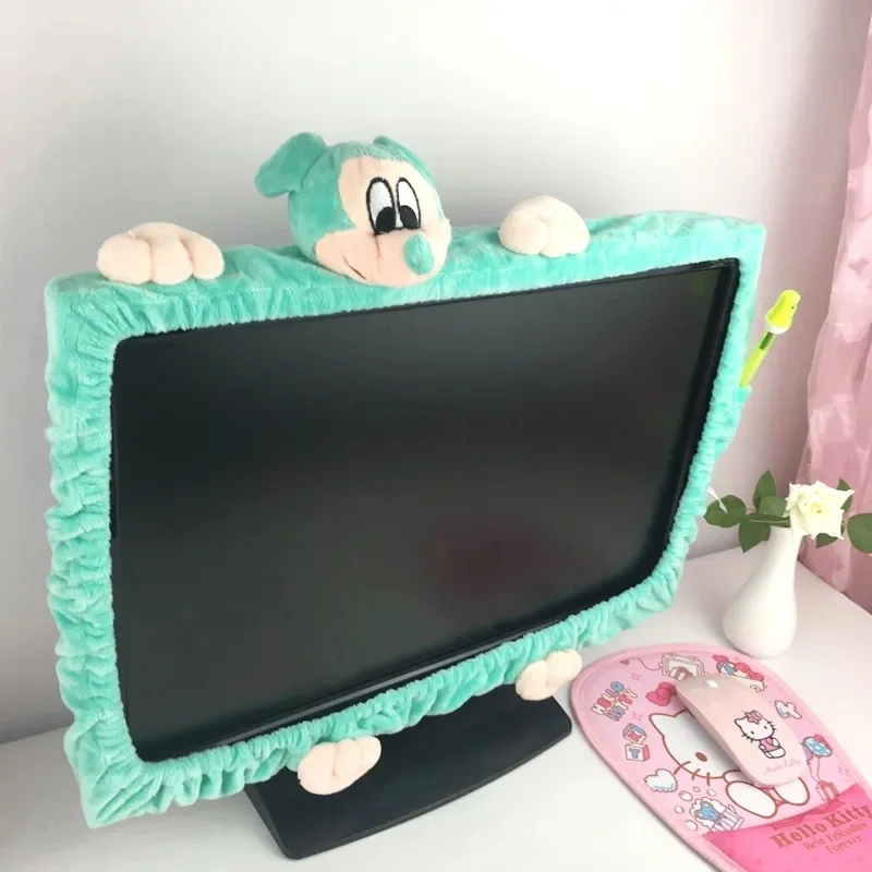 1 Pcs Computer Monitor Cover Cute Cartoon Elastic Laptop TV LCD Screen Decoration Computer Screen Cover for Home Office