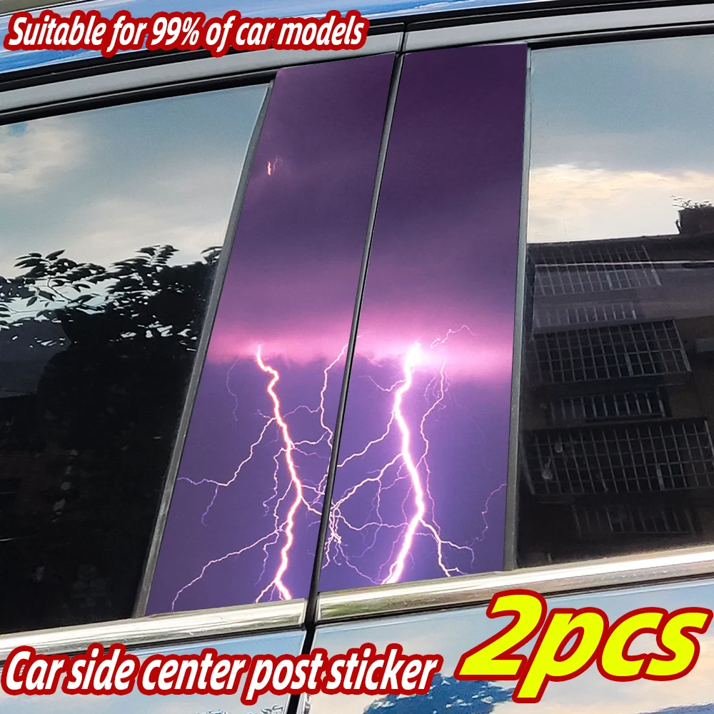 

Lightning Car Stickers Auto B Pillar Waterproof Center Column Decoration Cover Scratches DIY Car Doors Pillar Decals Accessories