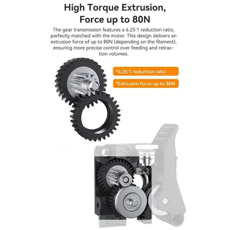 ABEO-For Creality K2 Plus Extruder Kit Built-In Filament Break Sensor Upgrade 6.25:1 Reduction Ratio Dual Gears