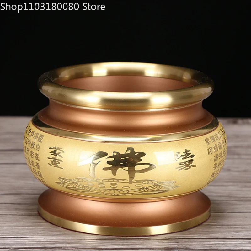 Copper brass Heart Sutra incense burner Chinese Buddha censer Temple homde decor