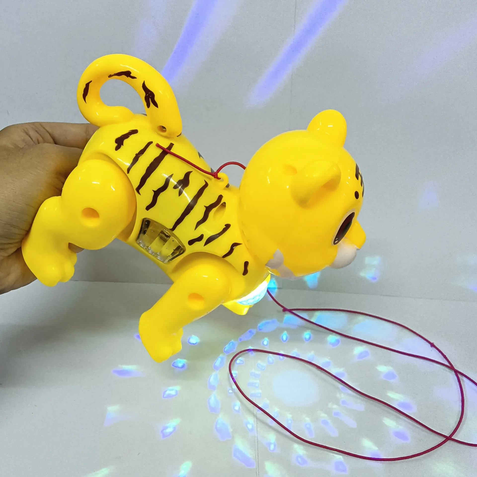 Children\'s Electric Toys With Lights Music Projection Pull-wire Walking Tiger Model Toys Baby Puzzle Toys Kids Birthday Gifts