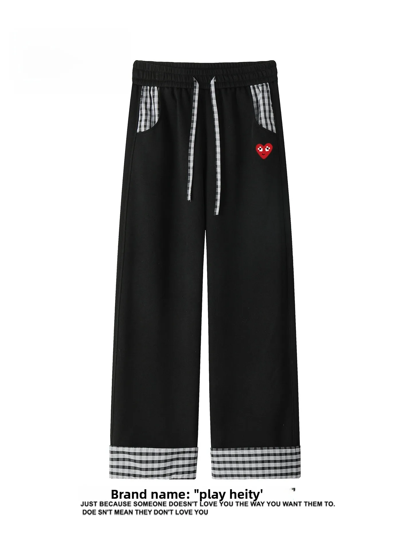 

Модные повседневные брюки Play Hei: новые, свободные, прямого кроя, из хлопка, с клетчатыми вставками, универсальные, комфортные.