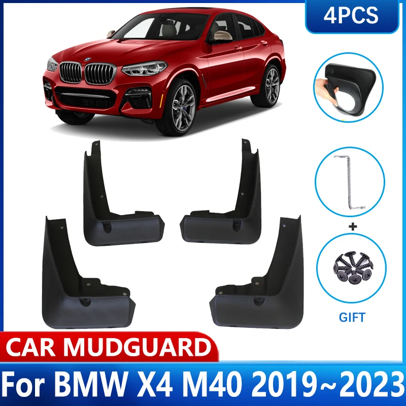 

Car Wheel Fender MudFlaps For BMW X4 G02 Accessories M40 2019~2023 2022 2021 2020 4x Mud Flap Guards Splash Front Rear Mudguards