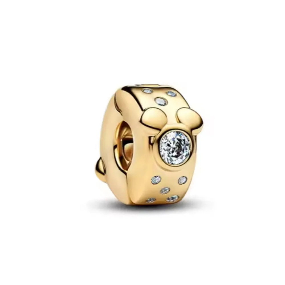 غرامة 925 الفضة عيد الميلاد سحر لطيف الماوس كليب الخرز سلسلة السلامة قلادة صالح الأصلي سوار المرأة DIY مجوهرات الأزياء هدية #4