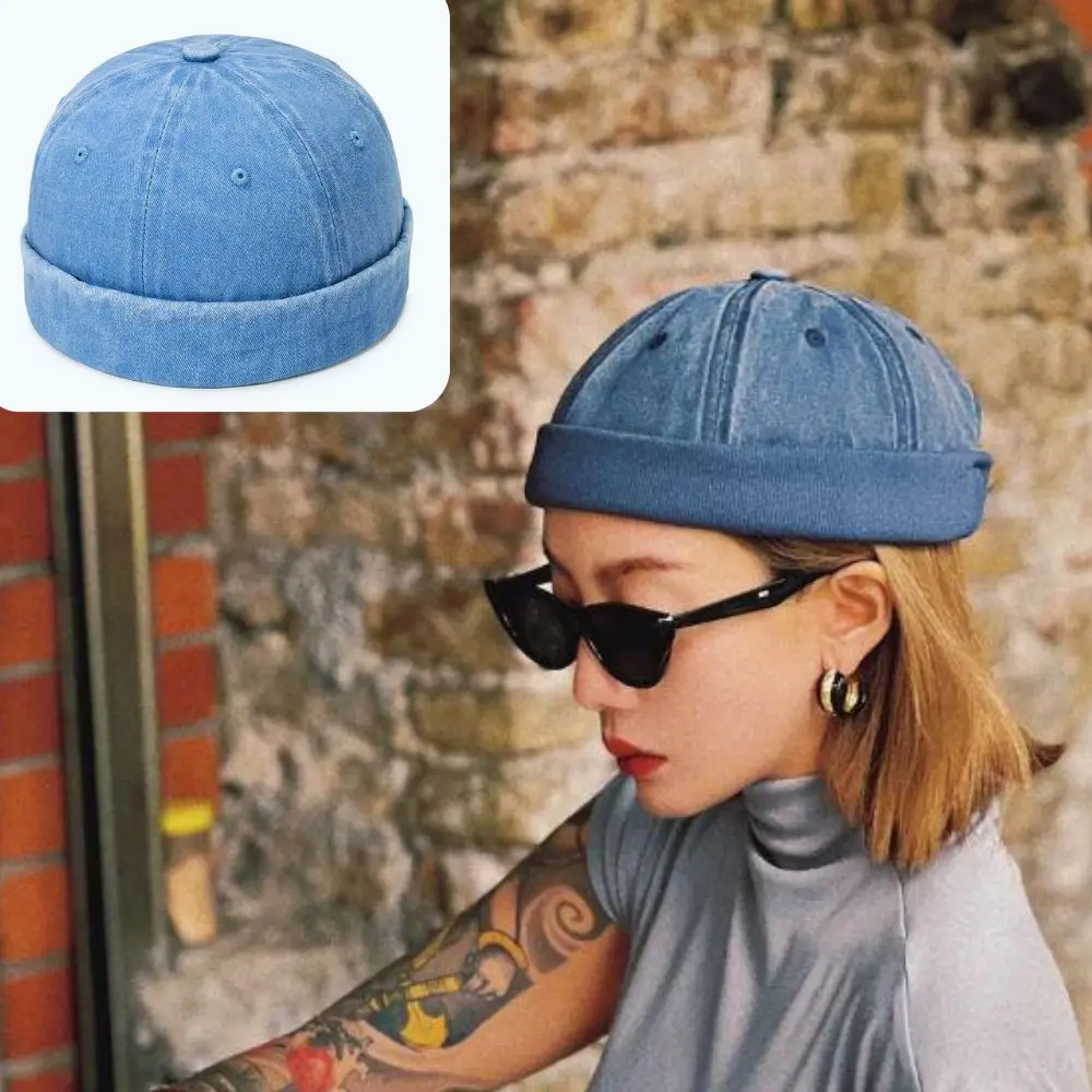 

Brimless Dome Melon Cap Fashion HipHop Hat Unisex Men Women Landlord Hats Solid Color INS Retro Street Docker Beanie Caps Cotton
