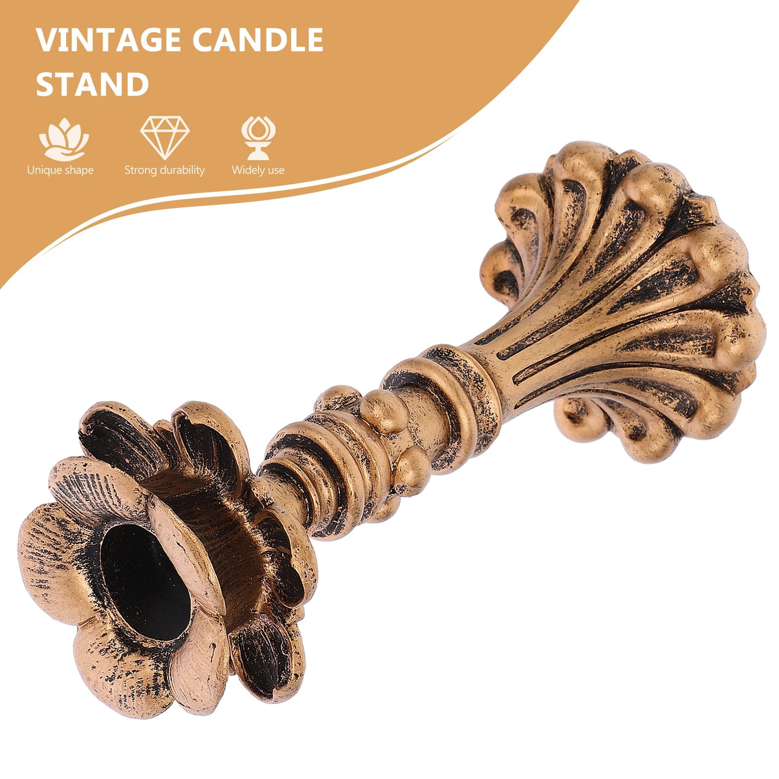 

Vintage Candlestick Centerpieces Table Pillar Candleholder Household Resin Decorative Stand Taper Candles Retro Style
