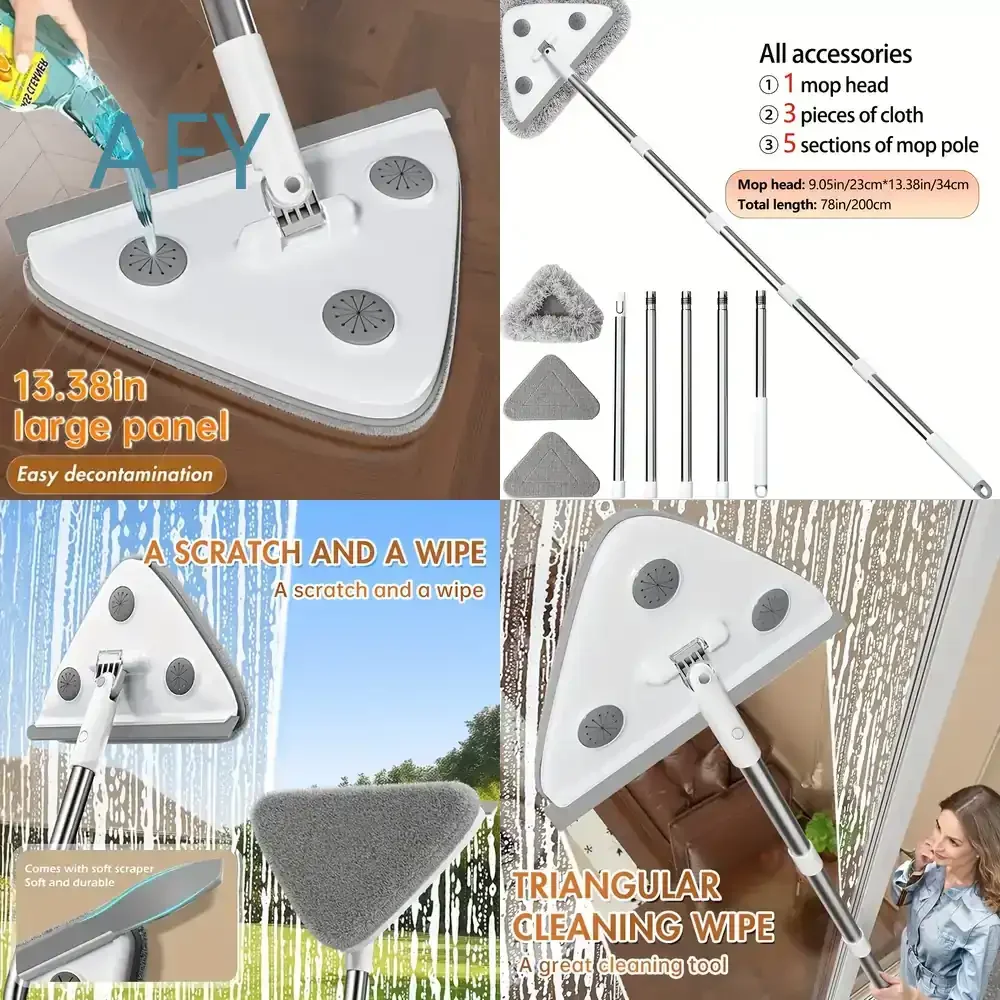 Window Cleaner for 119cm 200cm Long Pole Glass Cleaning Tool for High Rise Windows Household Window Cleaning Kit for Tall