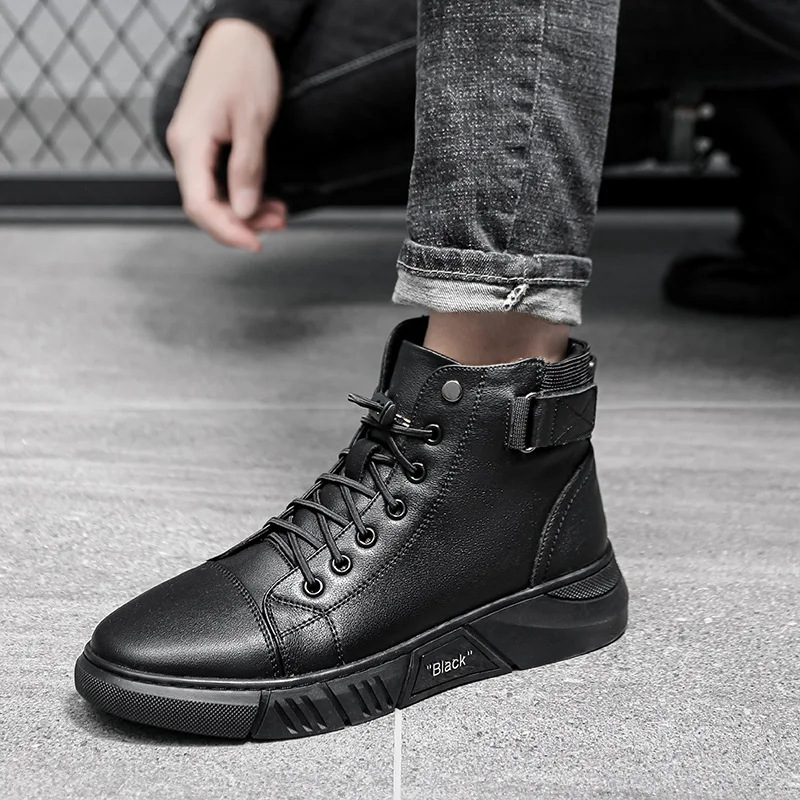 Autumn New High Top Work Shoes for Men Platform Ankle Boots Fashion Quality  Boots Outdoor Booties Zapatos De Hombre