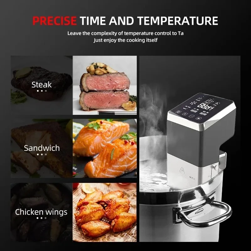 جهاز توزيع الغمر، آلة Sous Vide للمطاعم التجارية، فيديو سوس ذو سعة كبيرة، تسخين سريع، طباخ فيديو سوس
