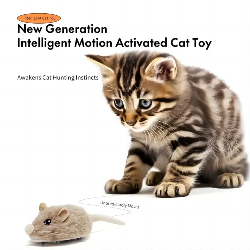 Mice for Cats Funny Cat Toy Rechargeable Upgraded Electric Induction Mouse Simulation Plush Cat Self-pleasure to Relieve Boredom