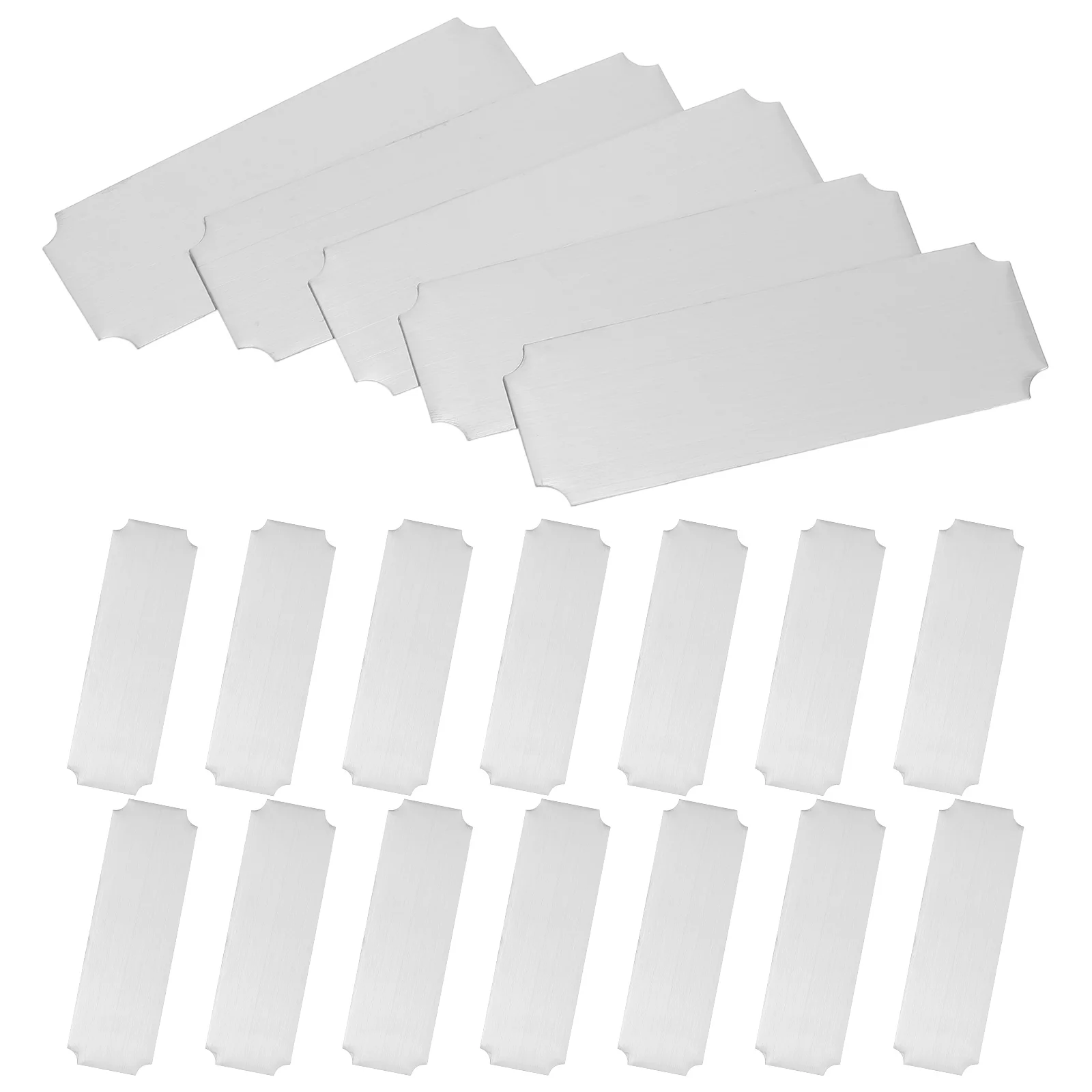 

20pcs Stainless Steel Blank Name Tag Metal Desk Nameplate For Office Teacher Classroom Adhesive Reusable Employee Badge Label