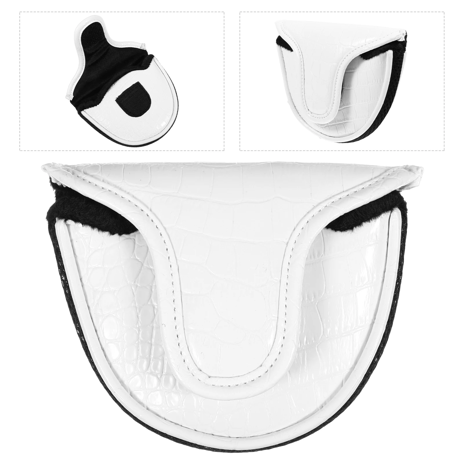 

Golf Club Head Cover Universal Putter Covers Protector Semi Circle PU Golfs Pusher Sleeve For Storage Transport Durable