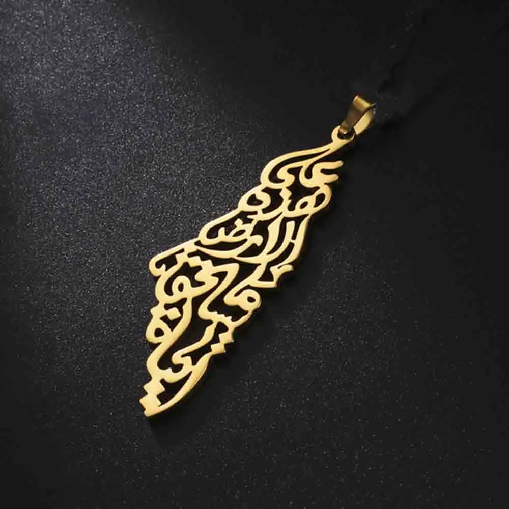 

My Shape Palestine Map Arabic Charms for Necklace Keychain Country Geographic Stainless Steel Pendant DIY Jewelry Making Gifts