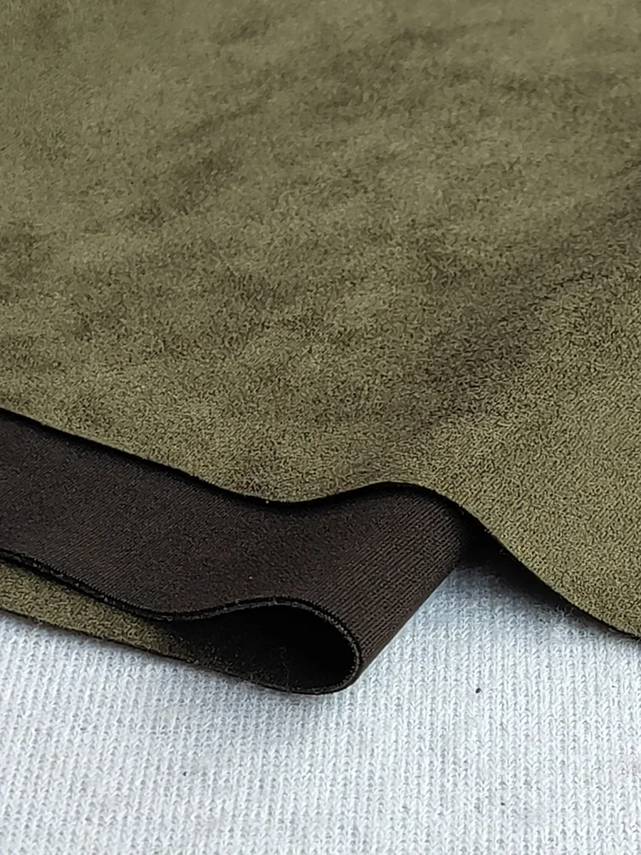 Outdoor Thickened Windproof Riding Fabric Army Green Fleece Wearable Deerskin Cloth Camping Warm Clothing