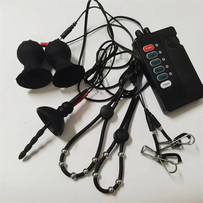 صدمة كهربائية سيليكون مجرى البول السبر موسع الحلمات مصاصة كليب القضيب المدرب خاتم الديك الحصان العين قضيب الجنس لعب الرجال