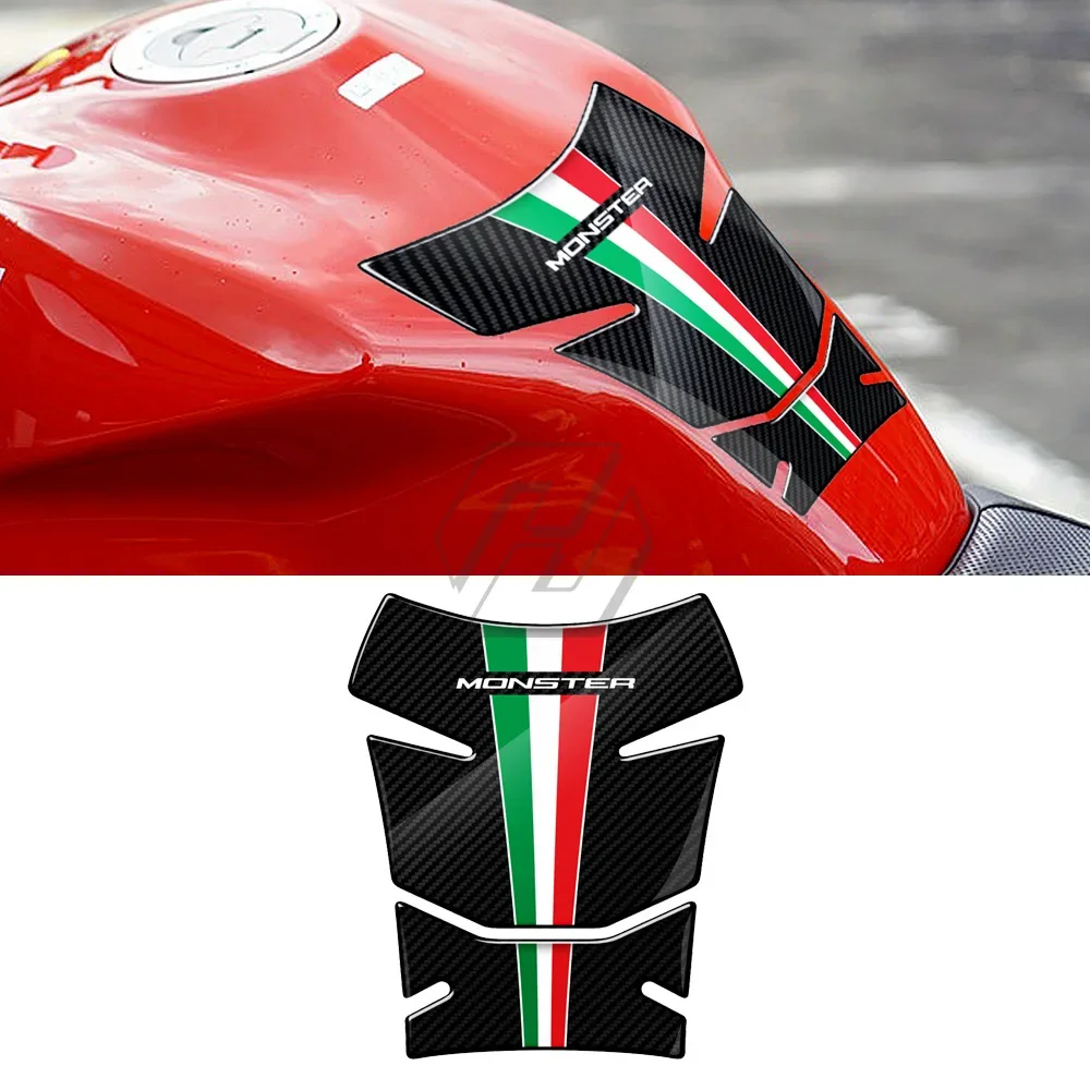 

For Ducati Monster 600 620 695 750 800 900 1000 3D Resin Carbon Look Motorcycle Gas Tank Pad Protection Decals