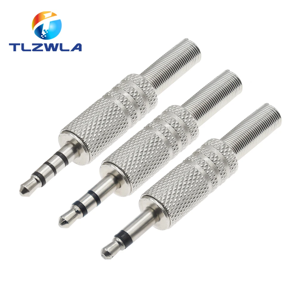 5PCS Metal Repair 3.5mm Male Headphone Plug Mono Stereo Audio Solder Cable Connector 3.5 2Pole 3Pole 4Pole Earphone Jack Adapter