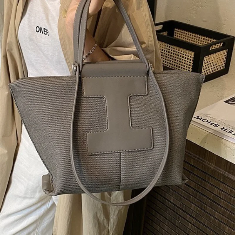 

​ Дизайнерская большая сумка 2025, женская винтажная кожаная сумка через плечо, уникальный слинг через плечо, элегантный ​