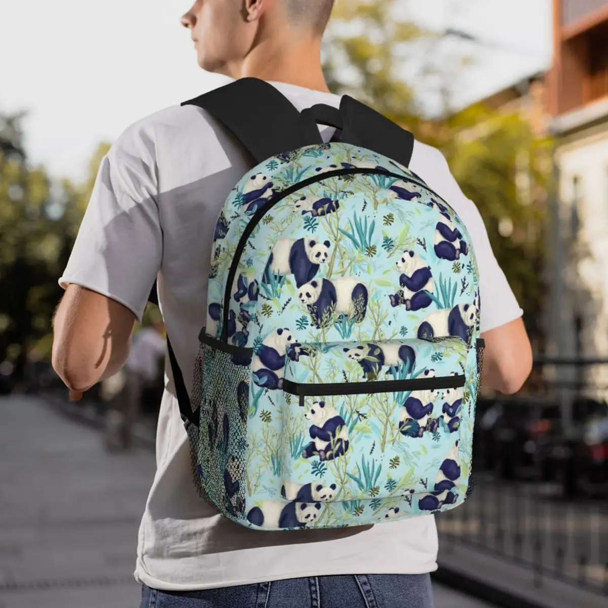 

Panda Pattern Backpack Daypack Large Capacity Kids BookBag School Bag Shoulder Bags for Men Women