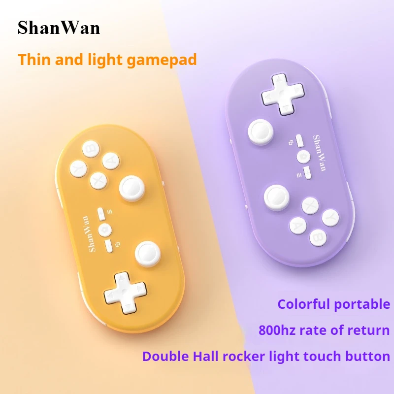 Shanwan Q37xdv Game Handle Wireless Bluetooth Dual Hall Joystick Hall Joystick Mode Switch Mini Portable Pc Android Windows