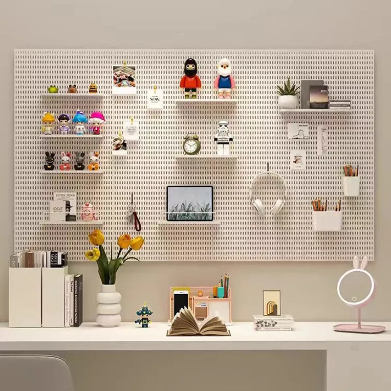 Home Perforated Board Wall Hole Board Panels Decoration DIY Wall Storage Rack Holder Bathroom Kitchen Hanging Shelf Organizer