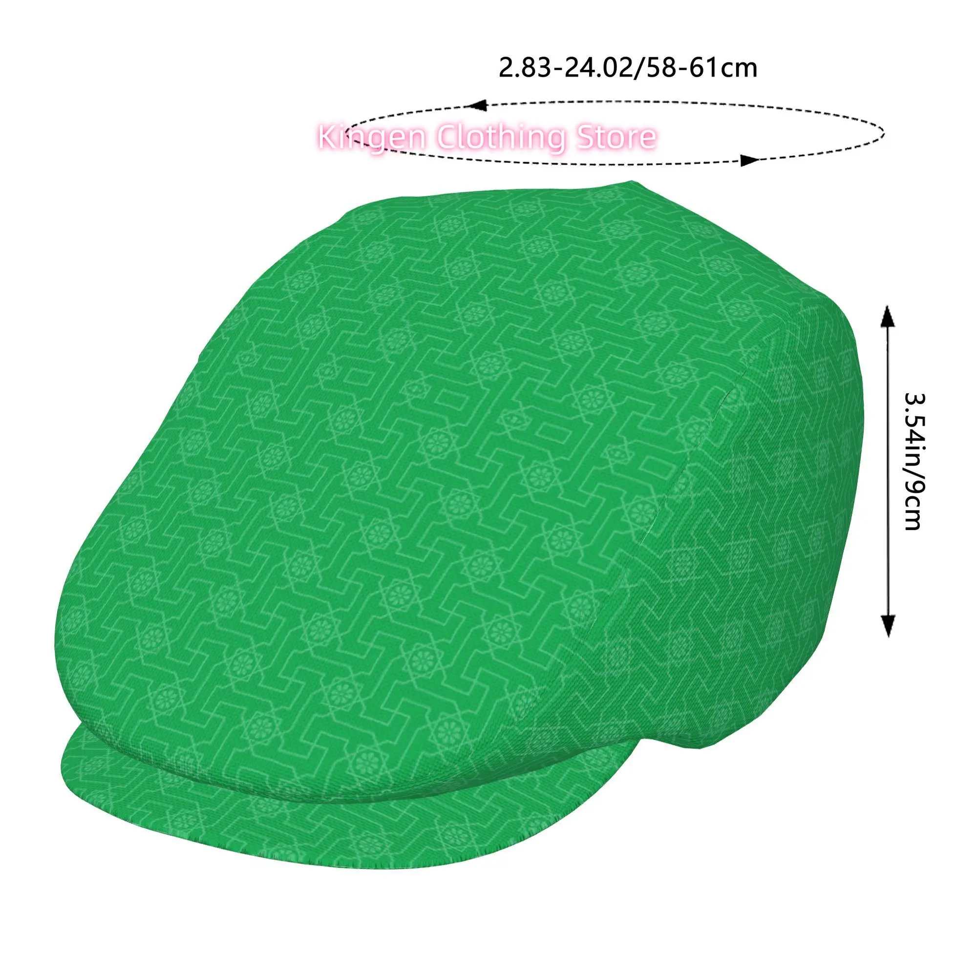 1pc Adjustable Flat Cap for Men & Women - Vintage Ivy Cap Irish Cabbie Newsboy Beret with White Botanical Print, Lightweight ABS