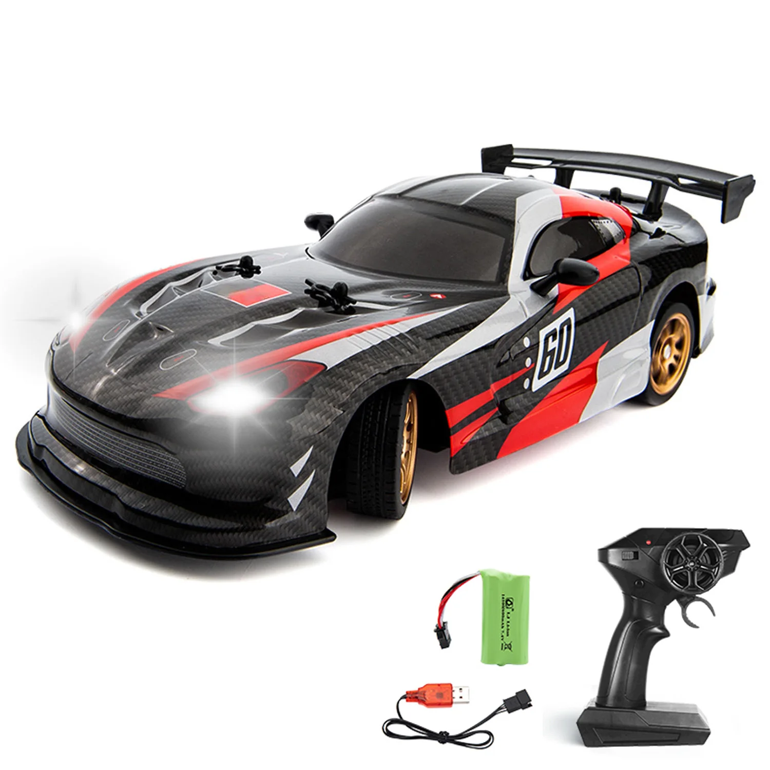 

Q116 1/16 2.4G RC Drift Car Wireless Control 4×4 Plastic Racing Vehicle Drifter with 370 Brushed Motor LED Lights Ready to Go