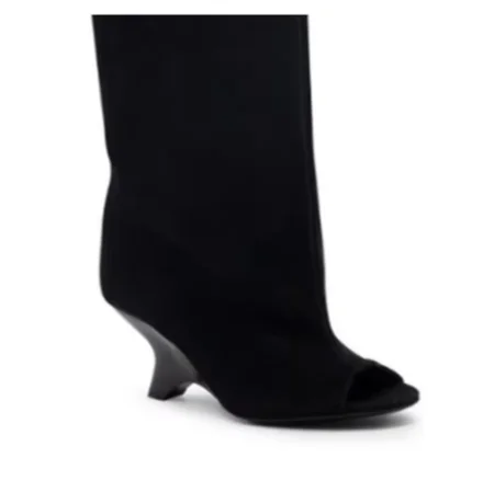 2025 New Peep Toe Long Boots Summer Thick High Heels Women's Knee Boots Large Size Shoes Ladies Slip-on Strange Heels Cool Boots